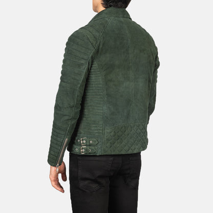 Armand Green Suede Biker Jacket - Fierce Fusion