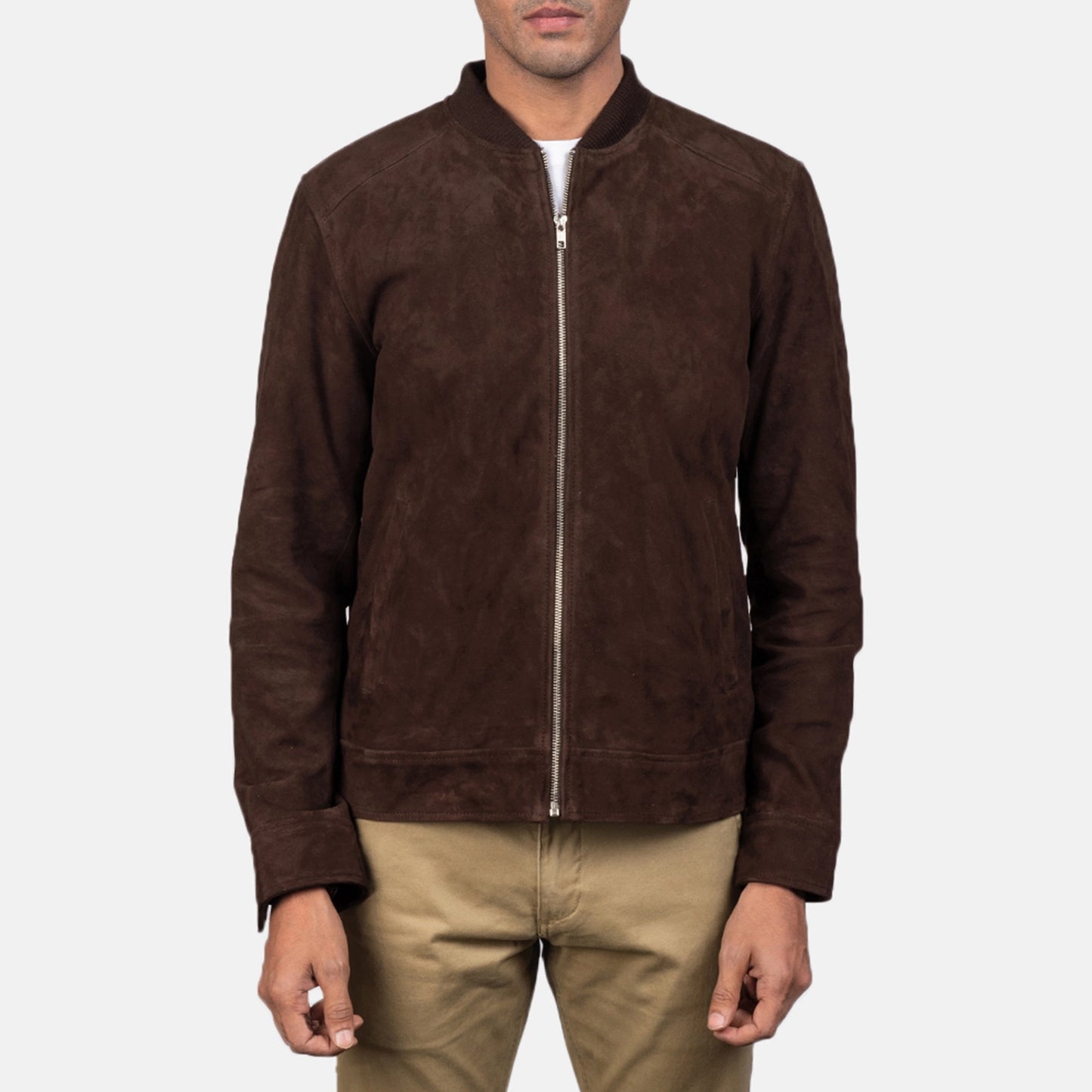 Blain Mocha Suede Bomber Jacket - Fierce Fusion