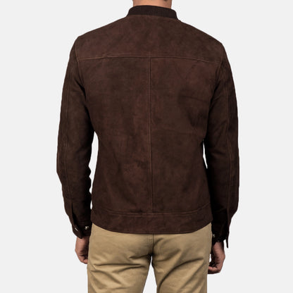 Blain Mocha Suede Bomber Jacket - Fierce Fusion