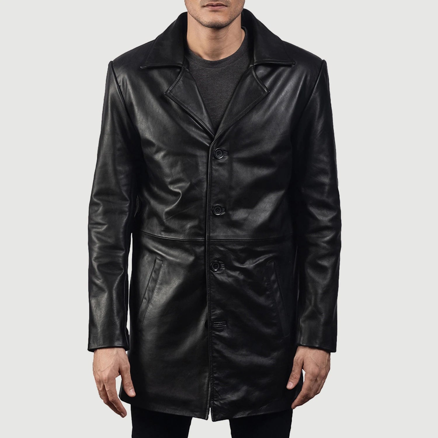 Classmith Black Leather Coat - Fierce Fusion