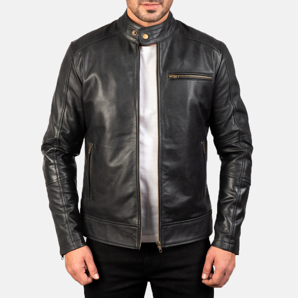Dean Black Biker Leather Jacket - Fierce Fusion