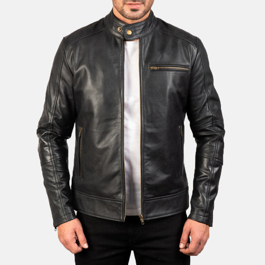Dean Black Biker Leather Jacket - Fierce Fusion