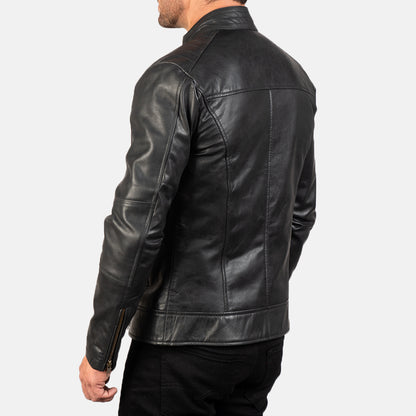 Dean Black Biker Leather Jacket - Fierce Fusion