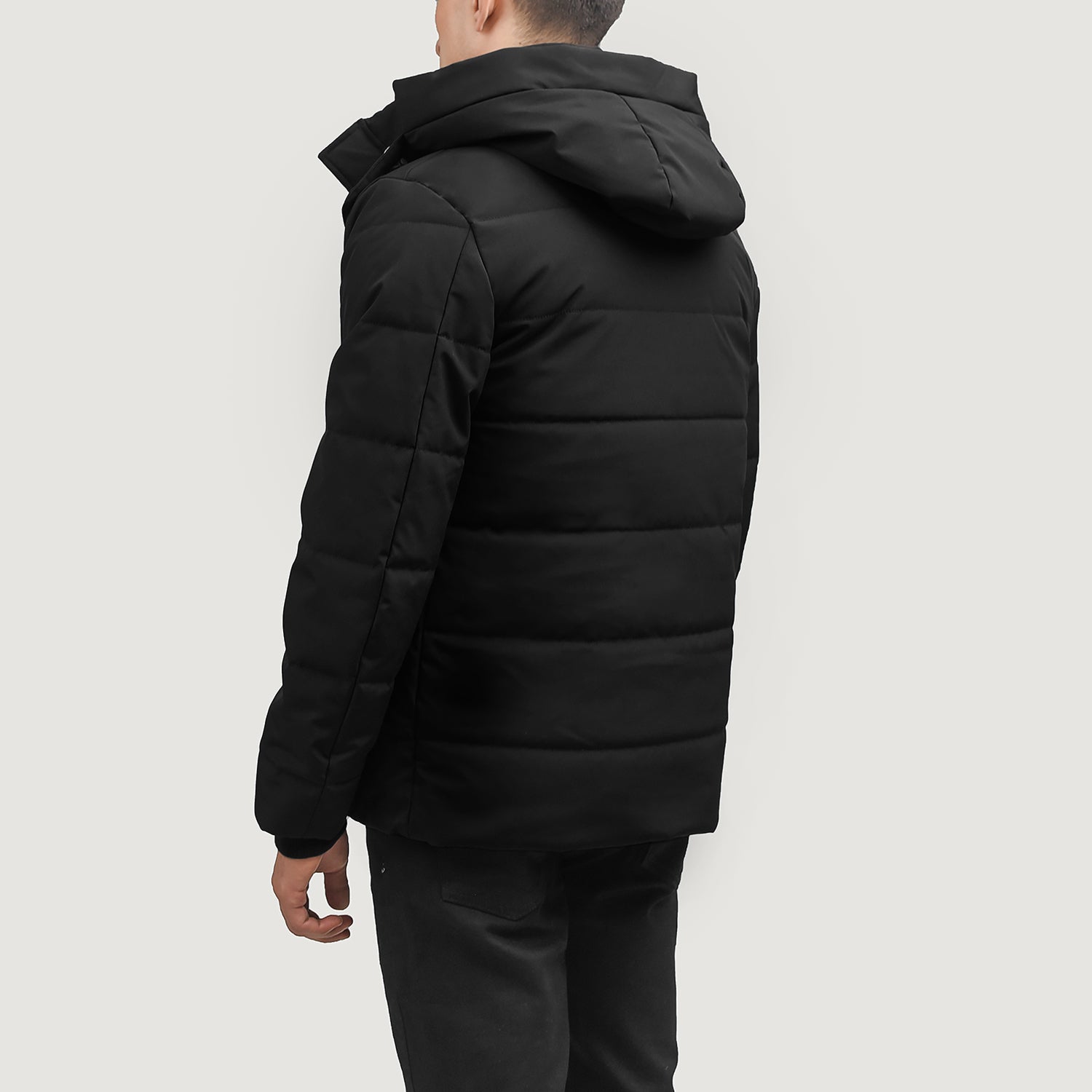 Exton Black Hooded Down Puffer Jacket - Fierce Fusion