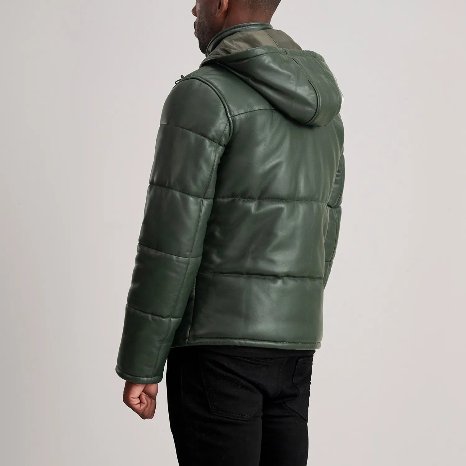 Gordon Green Hooded Leather Puffer Jacket - Fierce Fusion