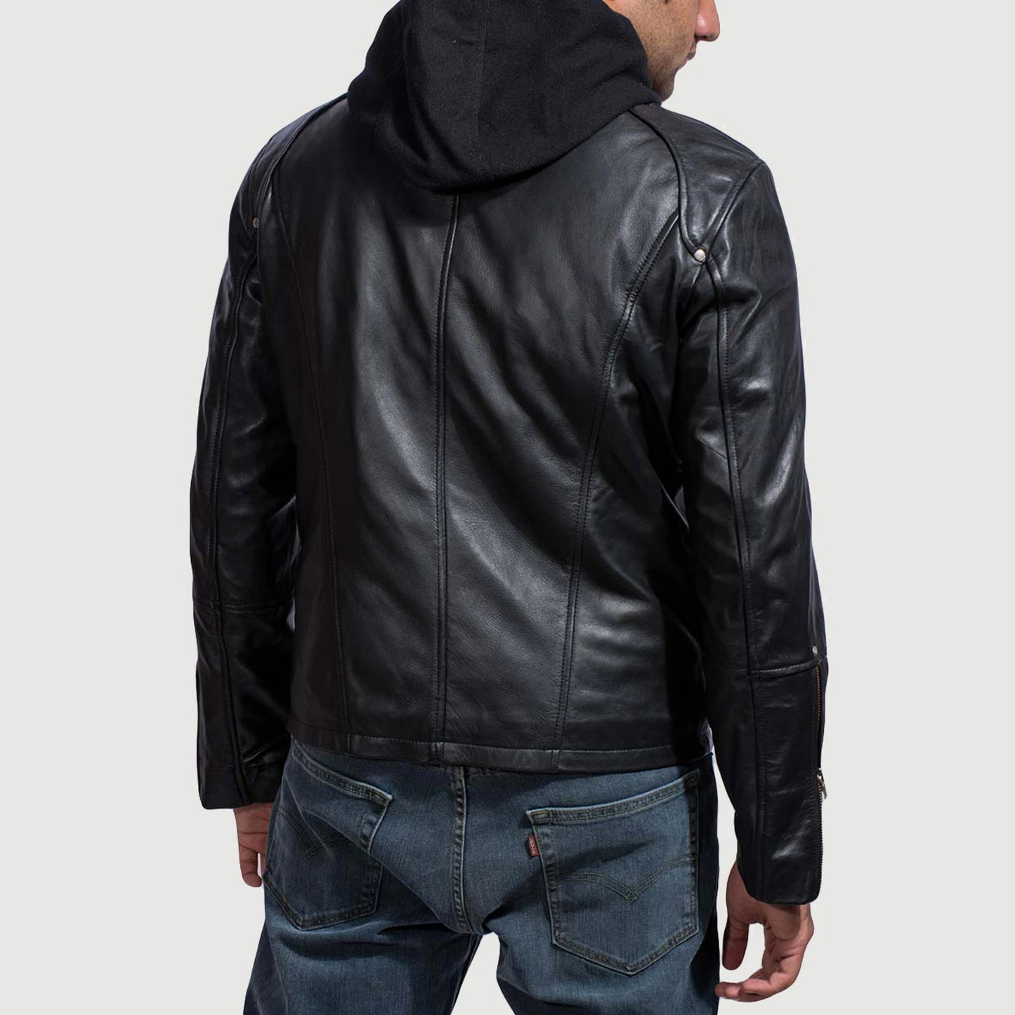 Highschool Black Hooded Leather Jacket - Fierce Fusion