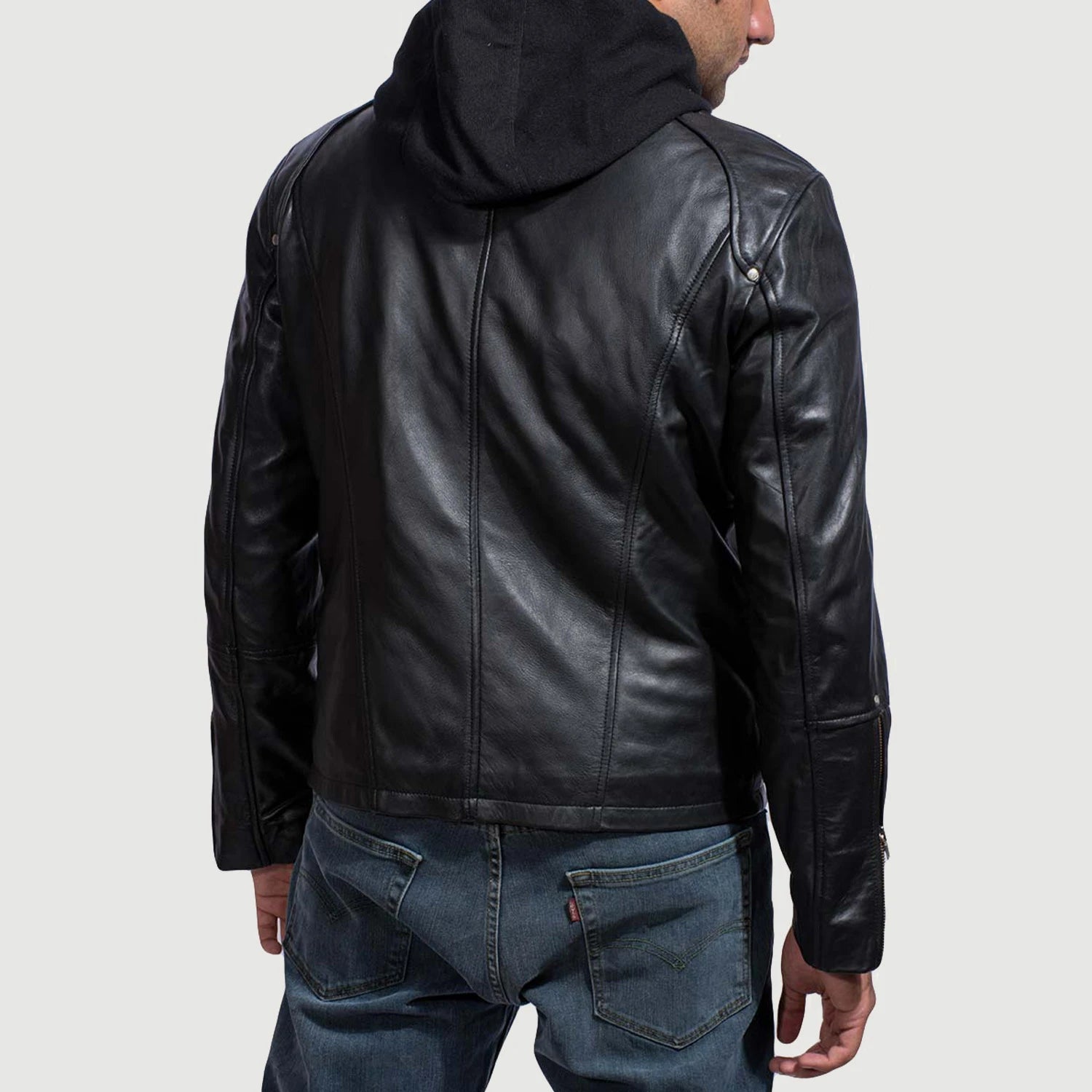 Highschool Black Hooded Leather Jacket - Fierce Fusion