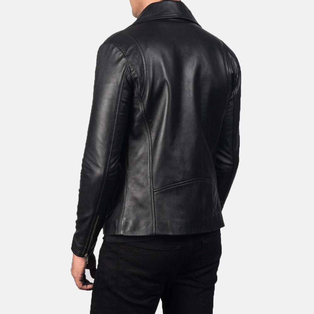 Noah Black Biker Leather Jacket - Fierce Fusion