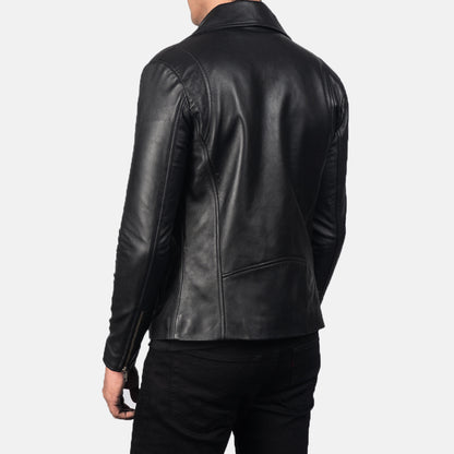 Noah Black Biker Leather Jacket - Fierce Fusion