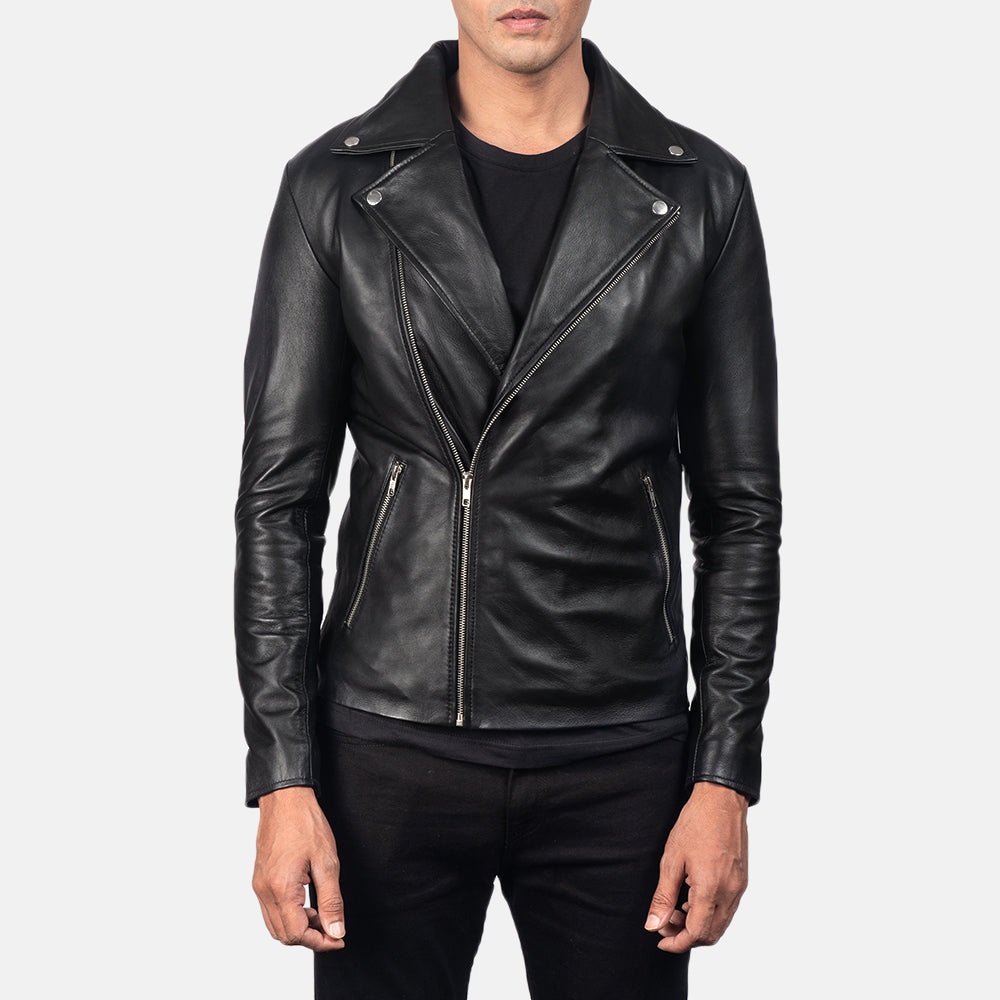 Noah Black Biker Leather Jacket - Fierce Fusion