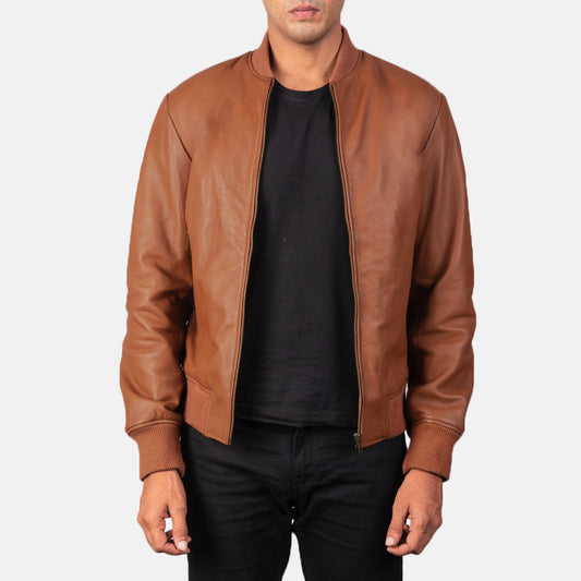 Shane Brown Leather Bomber Jacket - Fierce Fusion