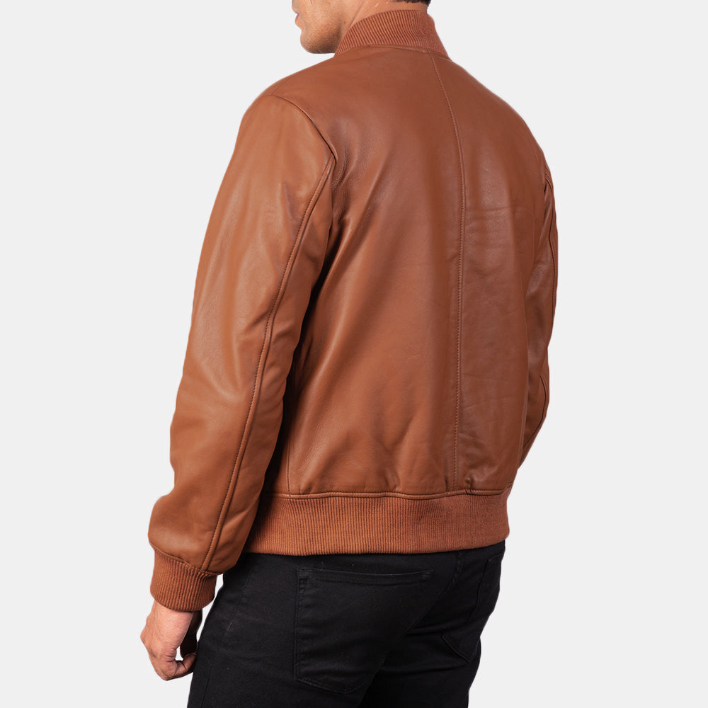 Shane Brown Leather Bomber Jacket - Fierce Fusion