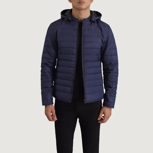 Tyler Blue Hooded Puffer Jacket - Fierce Fusion