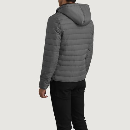Tyler Grey Hooded Puffer Jacket - Fierce Fusion