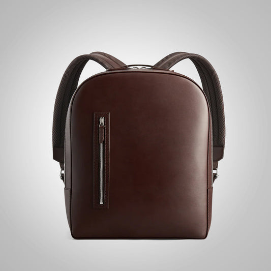 Dark Brown Leather Travel Backpack - Fierce Fusion