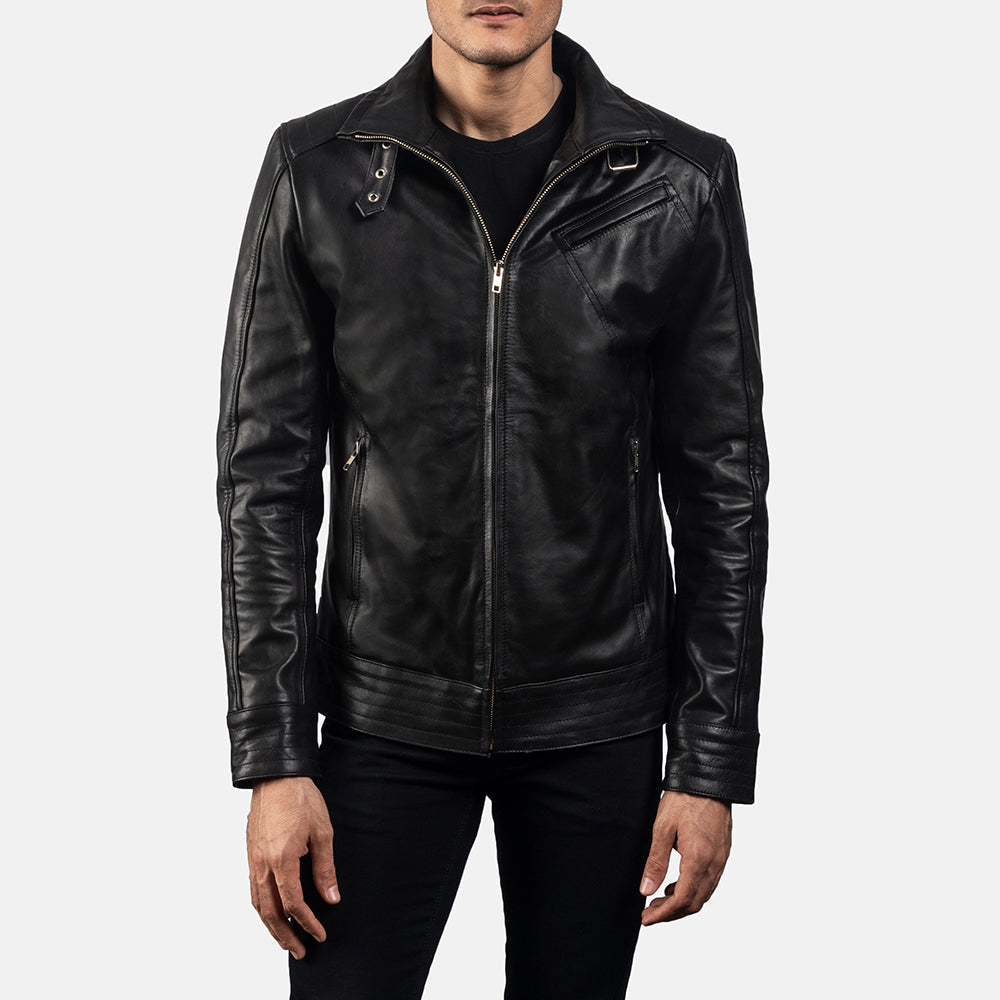 Legacy Black Leather Biker Jacket - Fierce Fusion