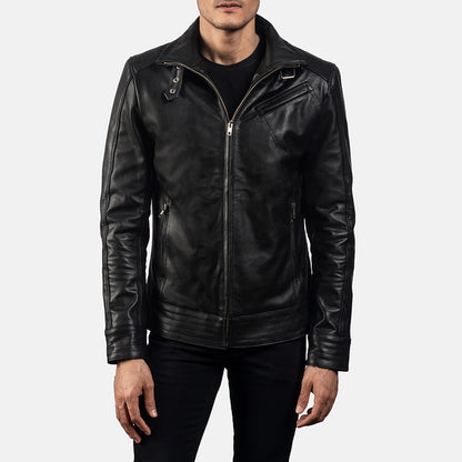 Legacy Black Leather Biker Jacket - Fierce Fusion