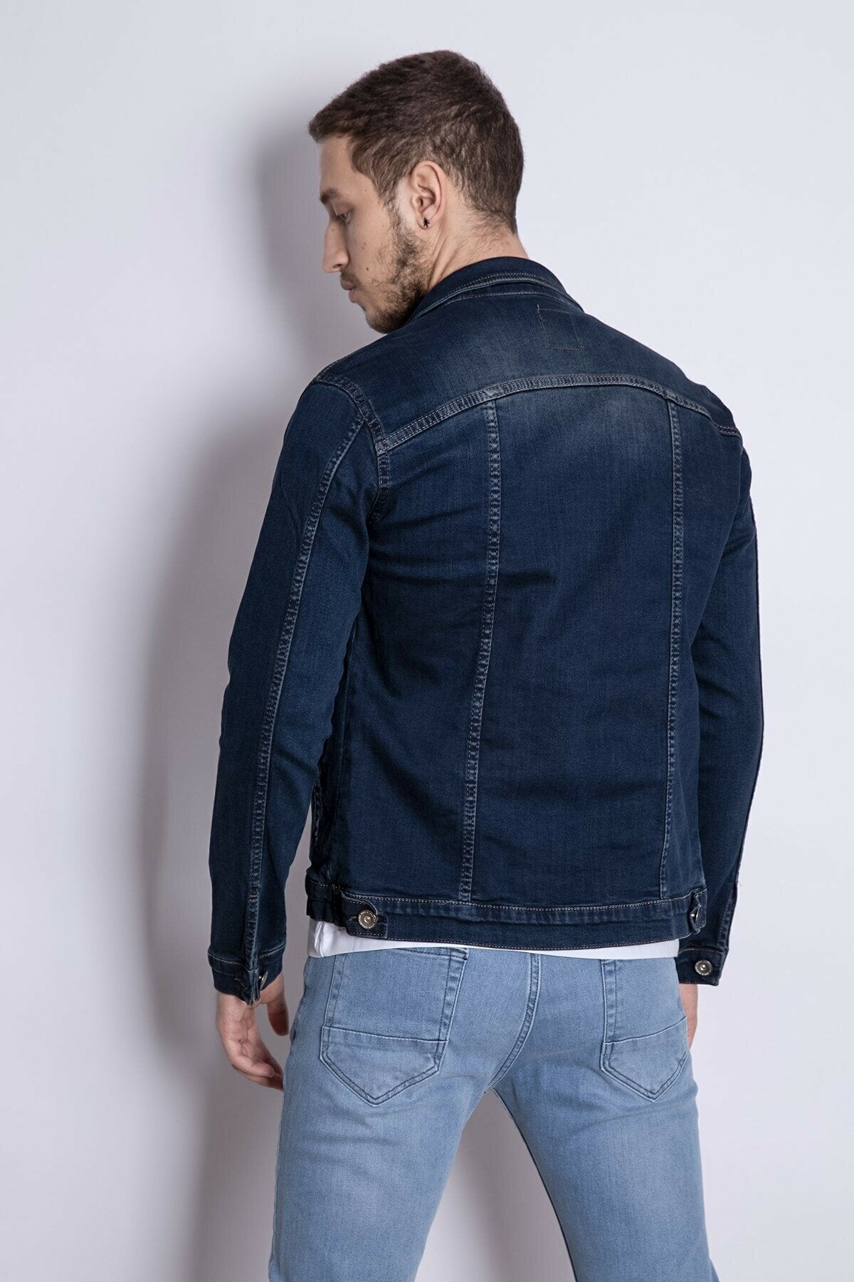 Classic Blue Stretch Denim Jacket - Fierce Fusion