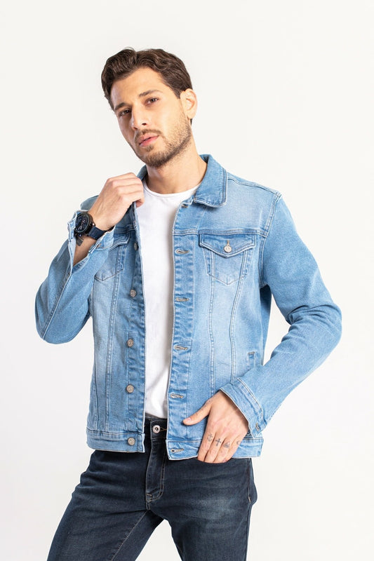 Classic Stretch Denim Trucker Jacket - Fierce Fusion