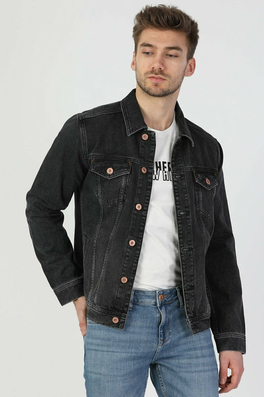 Midnight Stretch Slim Denim Jacket - Fierce Fusion