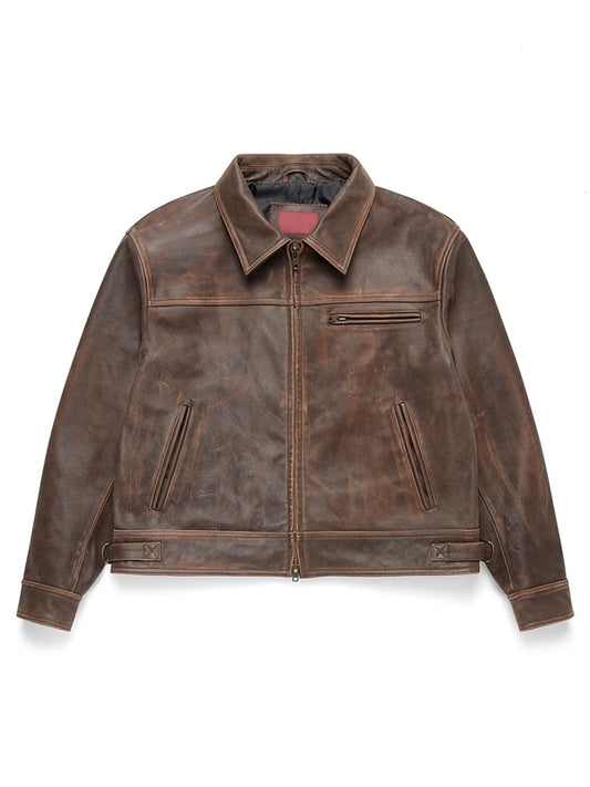 Mutimer Brown Leather Jacket - Fierce Fusion