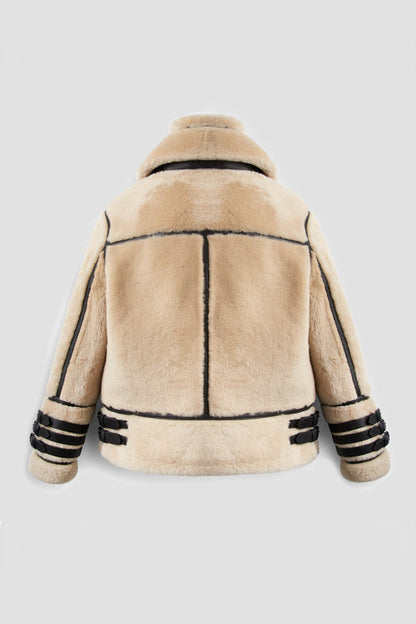 Arctic Edge Lambskin Shearling Jacket - Fierce Fusion