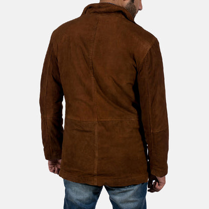 Sheriff Brown Leather Suede Jacket - Fierce Fusion
