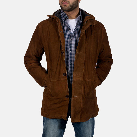 Sheriff Brown Leather Suede Jacket - Fierce Fusion