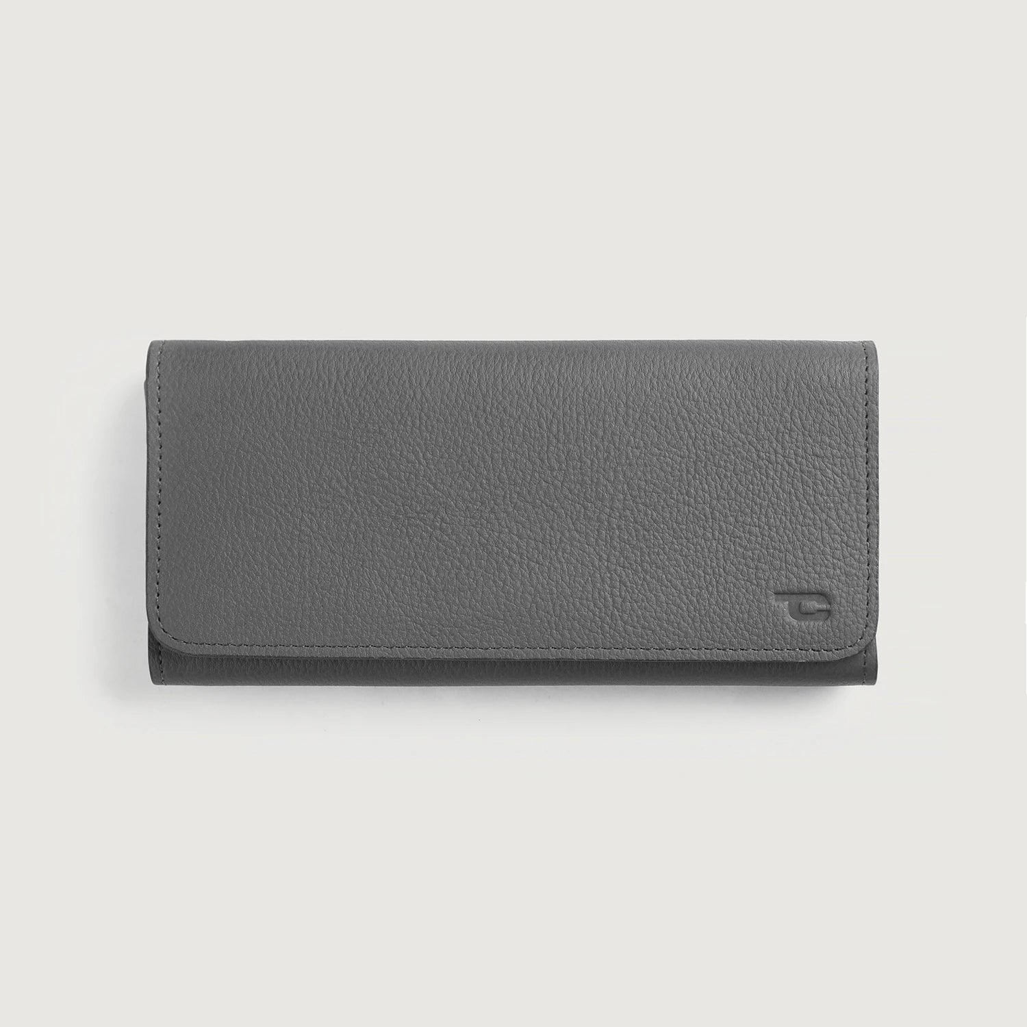 Grey Leather Continental Wallet - Fierce Fusion