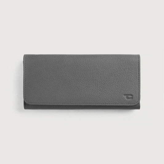 Grey Leather Continental Wallet - Fierce Fusion