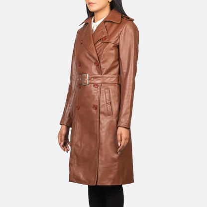 Alice Brown Double Breasted Leather Coat - Fierce Fusion