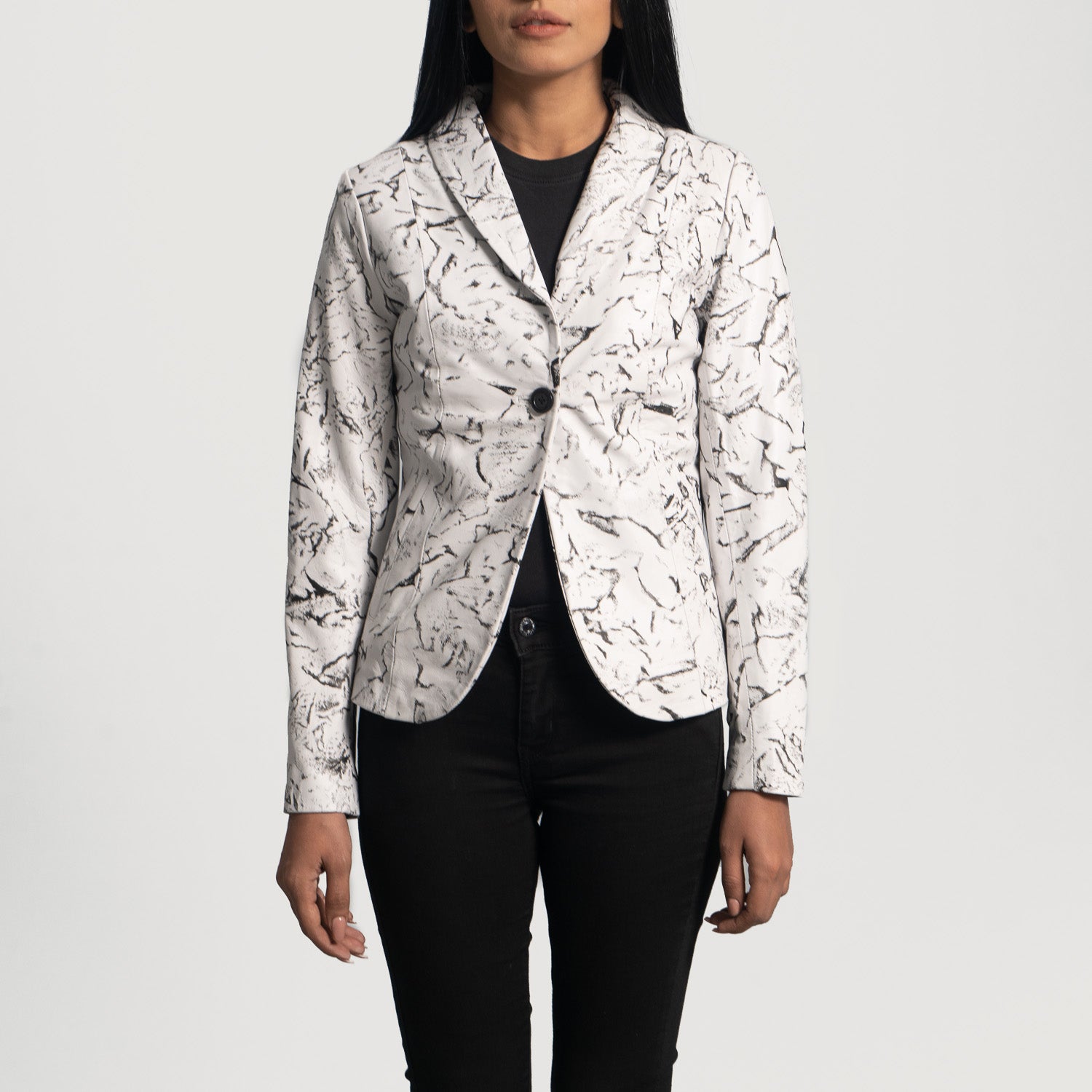 Donna Blake White Leather Blazer - Fierce Fusion