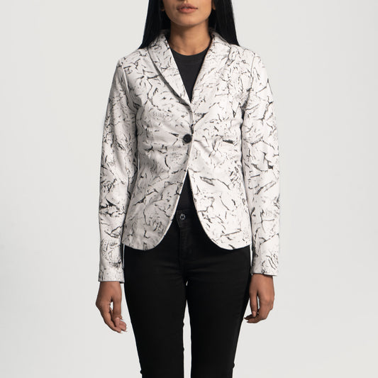 Donna Blake White Leather Blazer - Fierce Fusion
