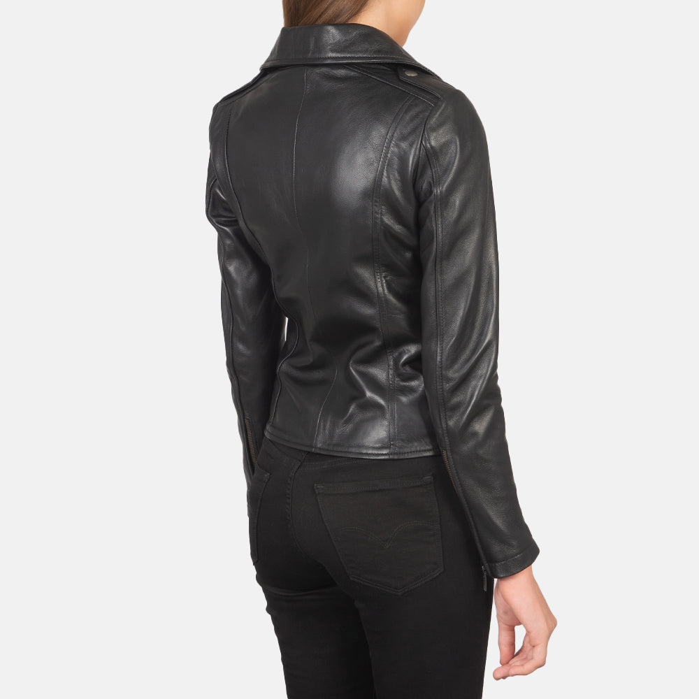 Flashback Black Leather Biker Jacket - Fierce Fusion