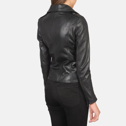 Flashback Black Leather Biker Jacket - Fierce Fusion