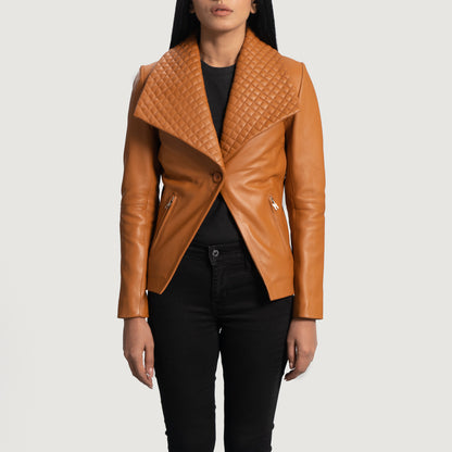 Lee Tan Brown Leather Blazer - Fierce Fusion