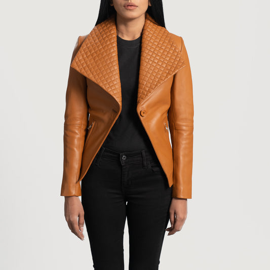 Lee Tan Brown Leather Blazer - Fierce Fusion