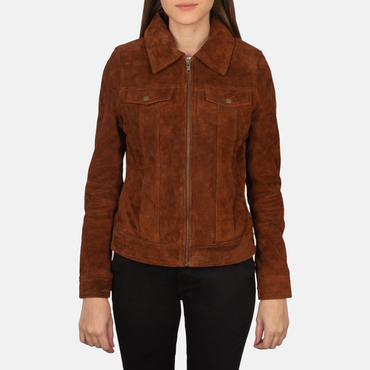 Suzy Brown Suede Trucker Jacket - Fierce Fusion