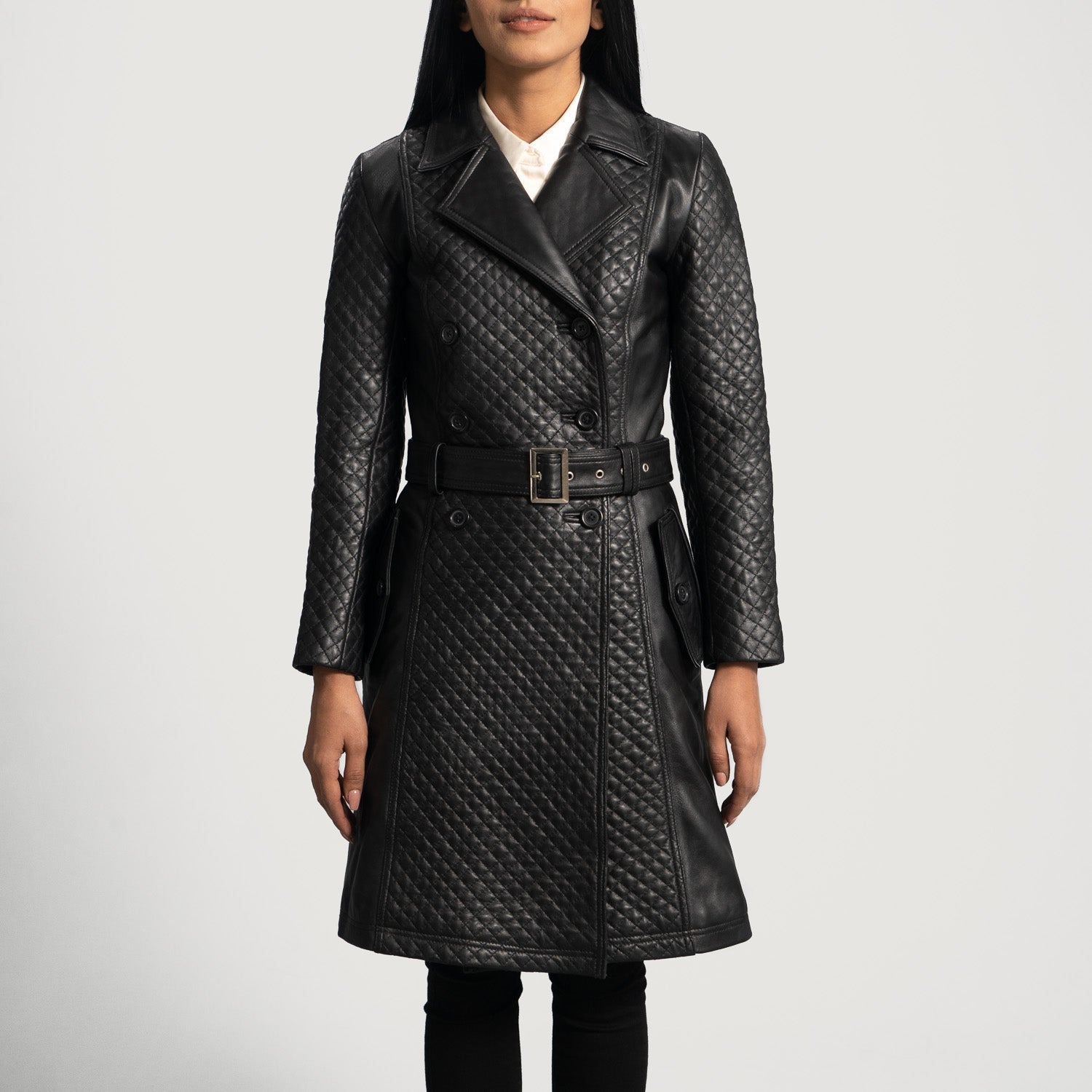 Sweet Susan Black Leather Trench Coat - Fierce Fusion