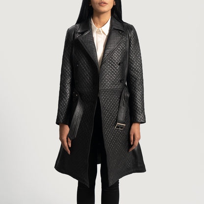 Sweet Susan Black Leather Trench Coat - Fierce Fusion